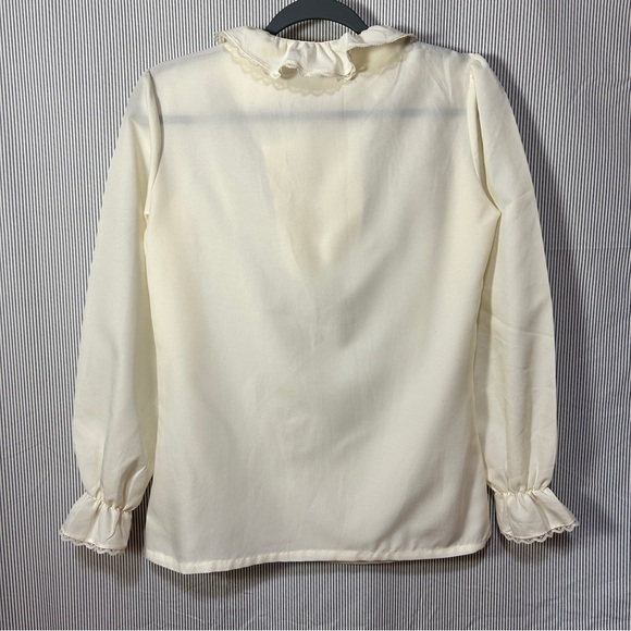 Vintage Jonquil Cream Ruffle Blouse - Picture 5 of 6